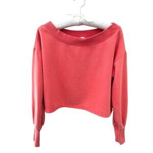 ANTHROPOLOGIE | Daily Practice Coral Cropped Sweatshirt Boxy Pullover | XXS